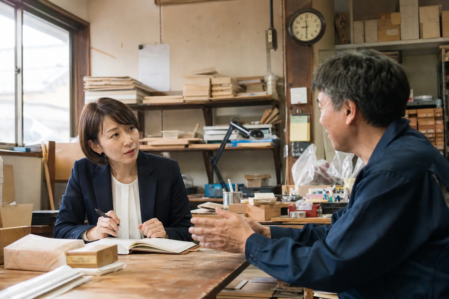 架空の地域フィールドチームが現地で話す様子